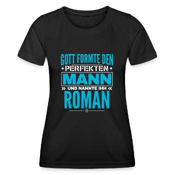 Roman Name Design - Frauen Funktions-T-Shirt - Schwarz - Vorne - AI Model Female 172 light (172cm)