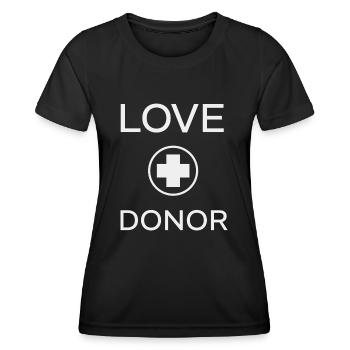 love DONOR - Women's Functional T-Shirt - black - Front - AI Model Female 172 light (172cm)