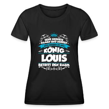 Louis Name Design - Frauen Funktions-T-Shirt - Schwarz - Vorne - AI Model Female 172 light (172cm)