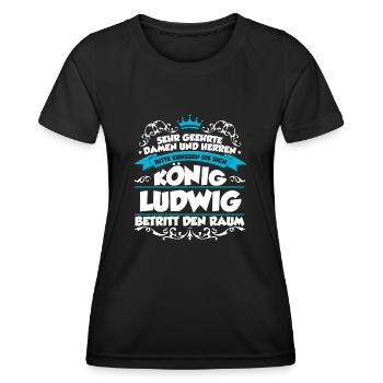 Ludwig Name Design - Frauen Funktions-T-Shirt - Schwarz - Vorne - AI Model Female 172 light (172cm)