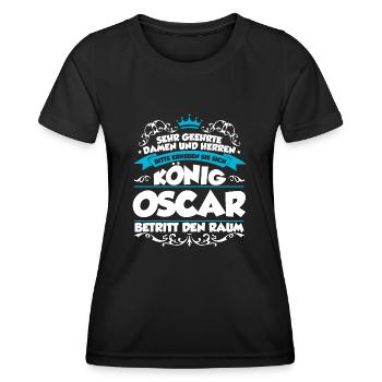 Oscar Name Design - Frauen Funktions-T-Shirt - Schwarz - Vorne - AI Model Female 172 light (172cm)