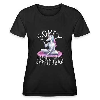 Sorry, gerade nicht erreichbar. - Frauen Funktions-T-Shirt - Schwarz - Vorne - AI Model Female 172 light (172cm)