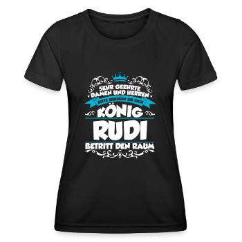 Rudi Name Design - Frauen Funktions-T-Shirt - Schwarz - Vorne - AI Model Female 172 light (172cm)