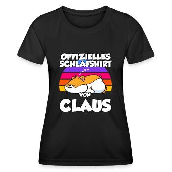 Offizielles Schlafshirt Von Claus - Frauen Funktions-T-Shirt - Schwarz - Vorne - AI Model Female 172 light (172cm)