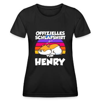 Offizielles Schlafshirt Von Henry - Frauen Funktions-T-Shirt - Schwarz - Vorne - AI Model Female 172 light (172cm)