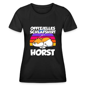 Chemise de nuit officielle de Horst - T-shirt sport Femme - noir - Devant - AI Model Female 172 light (172cm)
