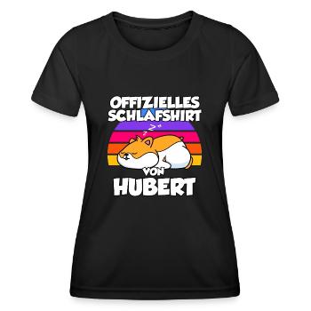 Official Sleep Shirt by Hubert - Women's Functional T-Shirt - black - Front - AI Model Female 172 light (172cm)