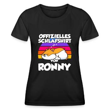 Offizielles Schlafshirt Von Ronny - Frauen Funktions-T-Shirt - Schwarz - Vorne - AI Model Female 172 light (172cm)