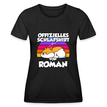 Offizielles Schlafshirt Von Roman - Frauen Funktions-T-Shirt - Schwarz - Vorne - AI Model Female 172 light (172cm)
