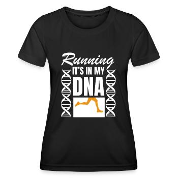 Marathon Running Jogging - Frauen Funktions-T-Shirt - Schwarz - Vorne - AI Model Female 172 light (172cm)