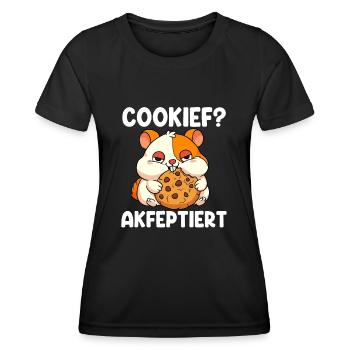 Cookief accepte - T-shirt sport Femme - noir - Devant - AI Model Female 172 light (172cm)