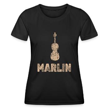 Marlin als Bratsche - Frauen Funktions-T-Shirt - Schwarz - Vorne - AI Model Female 172 light (172cm)