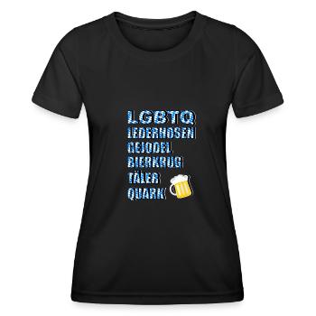 LG Bier Oktober Bayern - Frauen Funktions-T-Shirt - Schwarz - Vorne - AI Model Female 172 light (172cm)