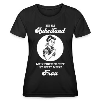 Rentner Rentnerin Rente Geschenk Ruhestand - Frauen Funktions-T-Shirt - Schwarz - Vorne - AI Model Female 172 light (172cm)