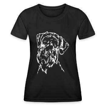 RIESENSCHNAUZER Portrait Wilsigns - Frauen Funktions-T-Shirt - Schwarz - Vorne - AI Model Female 172 light (172cm)