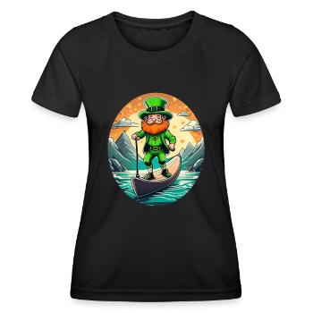 Planche à pagaie Shamrock Shamrock de la Saint-Patrick - T-shirt sport Femme - noir - Devant - AI Model Female 172 light (172cm)