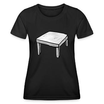 Icône de dessin animé de table de table en bois - T-shirt sport Femme - noir - Devant - AI Model Female 172 light (172cm)
