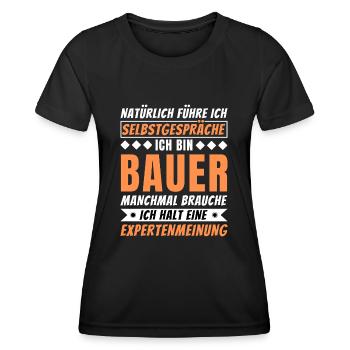 Ich führe Selbstgespräche - Bauer Edition - Frauen Funktions-T-Shirt - Schwarz - Vorne - AI Model Female 172 light (172cm)