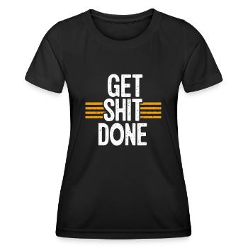 Faire de la merde - T-shirt sport Femme - noir - Devant - AI Model Female 172 light (172cm)