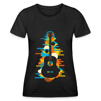 Akustische Gitarre Musikinstrument Lustig Geschenk - Frauen Funktions-T-Shirt - Schwarz - Vorne - AI Model Female 172 light (172cm)