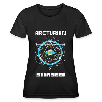 Arcturian Starseed Ufo Geschenkidee - Frauen Funktions-T-Shirt - Schwarz - Vorne - AI Model Female 172 light (172cm)