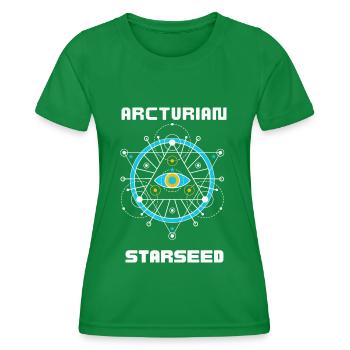 Arcturian Starseed Ufo Geschenkidee - Frauen Funktions-T-Shirt - Kelly Green - Vorne - AI Model Female 172 dark (172cm)