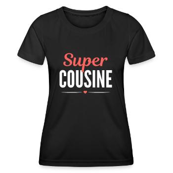 Super cousine cadeau cousine famille - T-shirt sport Femme - noir - Devant - AI Model Female 172 light (172cm)