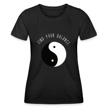 Trouvez votre équilibre - T-shirt sport Femme - noir - Devant - AI Model Female 172 light (172cm)