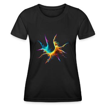 Buntes Fraktal Muster - Frauen Funktions-T-Shirt - Schwarz - Vorne - AI Model Female 172 light (172cm)