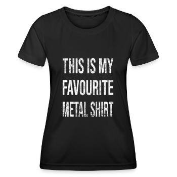 This is my favourite metal shirt - Frauen Funktions-T-Shirt - Schwarz - Vorne - AI Model Female 172 light (172cm)