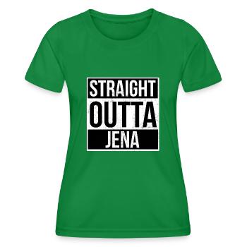 Straight Outta Jena - T-shirt sport Femme - vert - Devant - AI Model Female 172 dark (172cm)