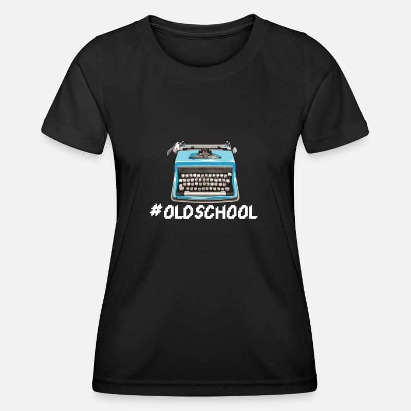 Oldschool typewriter - Women's Functional T-Shirt - black