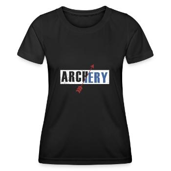 Bogenschießen Pfeil - Frauen Funktions-T-Shirt - Schwarz - Vorne - AI Model Female 172 light (172cm)