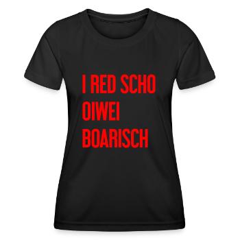 I red scho oiwei boarisch - T-shirt sport Femme - noir - Devant - AI Model Female 172 light (172cm)