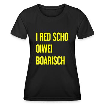 I red scho oiwei boarisch - T-shirt sport Femme - noir - Devant - AI Model Female 172 light (172cm)