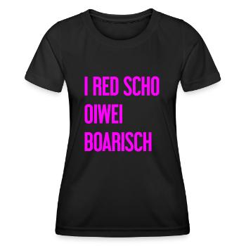 I red scho oiwei boarisch - T-shirt sport Femme - noir - Devant - AI Model Female 172 light (172cm)