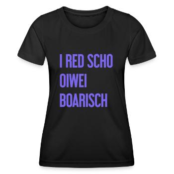 I red scho oiwei boarisch - T-shirt sport Femme - noir - Devant - AI Model Female 172 light (172cm)