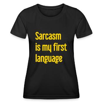 Sarcasme Pro - T-shirt sport Femme - noir - Devant - AI Model Female 172 light (172cm)