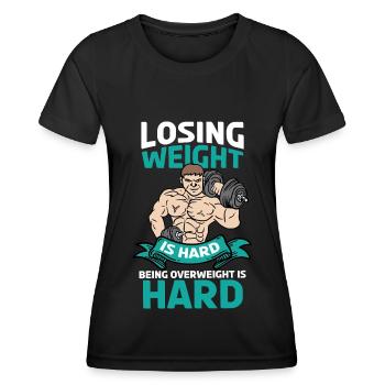 Bodybuilding Kraftsport Fitness Muskelaufbau - Frauen Funktions-T-Shirt - Schwarz - Vorne - AI Model Female 172 light (172cm)