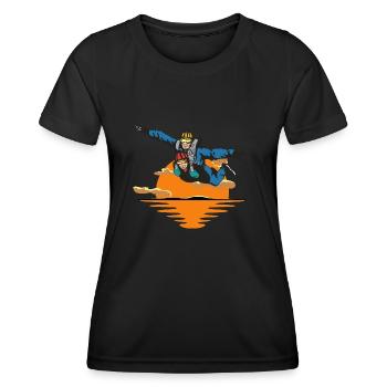 Saut en tandem Parachutiste - T-shirt sport Femme - noir - Devant - AI Model Female 172 light (172cm)