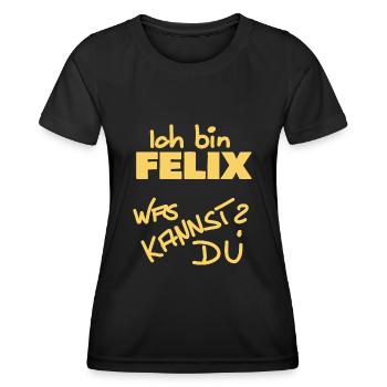 Felix - Frauen Funktions-T-Shirt - Schwarz - Vorne - AI Model Female 172 light (172cm)