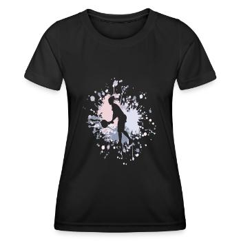 Tennis Ready To Serve Color Splash - Frauen Funktions-T-Shirt - Schwarz - Vorne - AI Model Female 172 light (172cm)