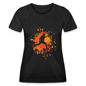 Soccer Goal Shot Color Splash - Women's Functional T-Shirt - black - Front - AI Model Female 172 light (172cm)