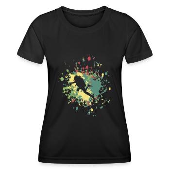 Éclaboussure de couleur De plongeur - T-shirt sport Femme - noir - Devant - AI Model Female 172 light (172cm)
