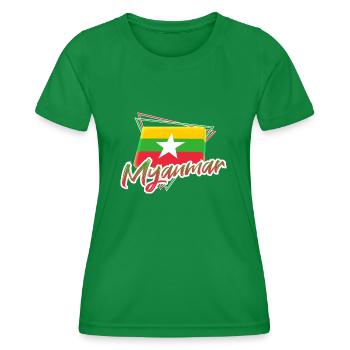 Myanmar - Women's Functional T-Shirt - kelly green - Front - AI Model Female 172 dark (172cm)