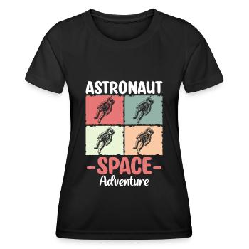 Space Shuttle Raumanzug Stern Rakete - Frauen Funktions-T-Shirt - Schwarz - Vorne - AI Model Female 172 light (172cm)