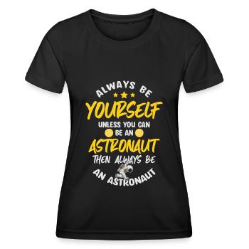 Découverte en apesanteur spatiale - T-shirt sport Femme - noir - Devant - AI Model Female 172 light (172cm)