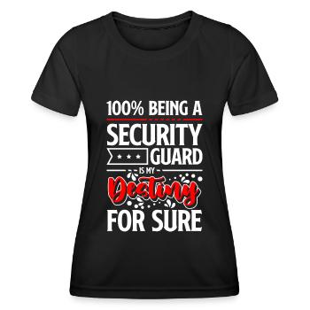 Profession d’agent de sécurité travail de service de sécurité - T-shirt sport Femme - noir - Devant - AI Model Female 172 light (172cm)