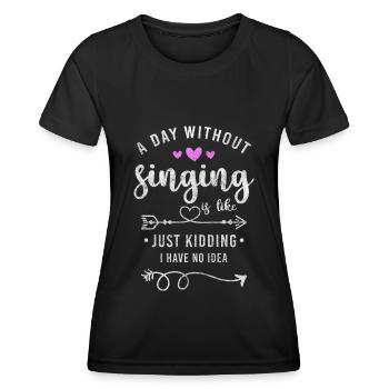 Chanteuse Melody Chant - T-shirt sport Femme - noir - Devant - AI Model Female 172 light (172cm)