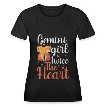 Zwilling Tierkreiszeichen Geburtstag Konstellation - Frauen Funktions-T-Shirt - Schwarz - Vorne - AI Model Female 172 light (172cm)